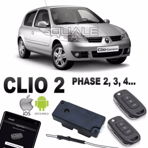 Kit Clé de désactivation + 2 Clés télécommandes pour Renault Clio 2 à partir de 2001 SQUALE - 1