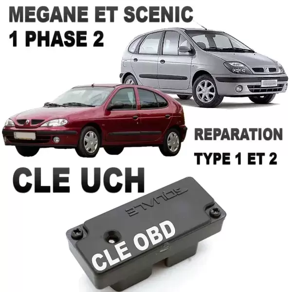 Clé UCH corrige le défaut type 1 et 2 des Megane Scenic 1 phase 2 de 1998 à 2003