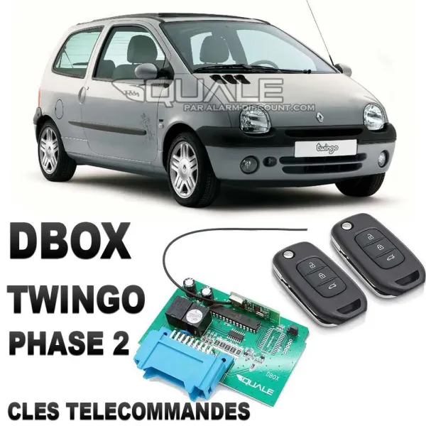 DBOX Anti démarrage + 2 clés télécommandes pour Twingo 1 phase2 de 1999 à 2001 SQUALE - 1