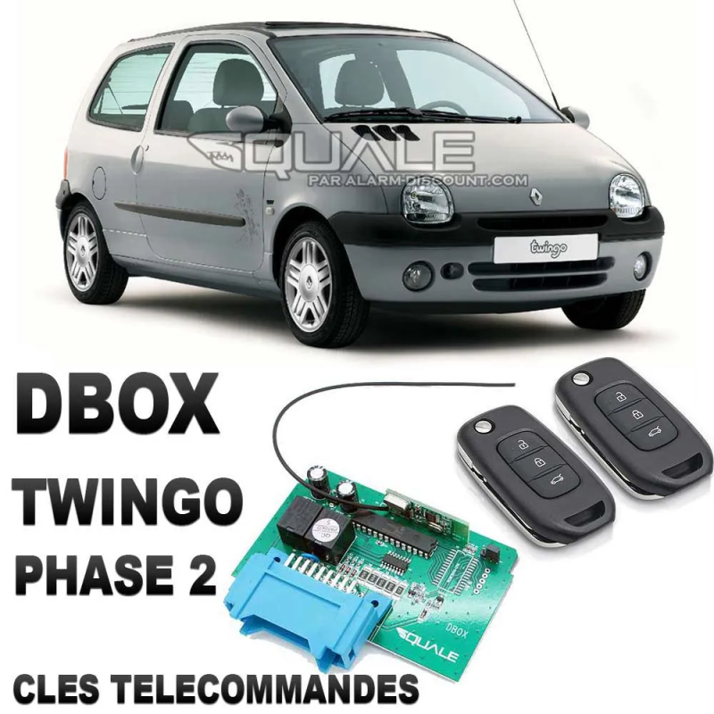 DBOX Anti démarrage + 2 clés télécommandes pour Twingo 1 phase2 de 1999 à 2001 SQUALE - 1